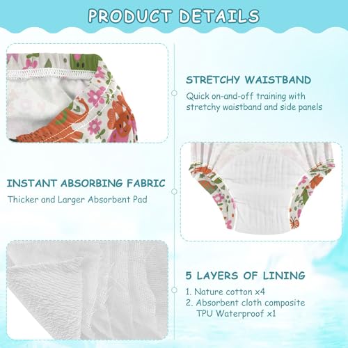 Image of Toddler Potty Training Underwear Cotton Absorbent Soft Baby Girl Boy Potty Training Pant 2t-5t