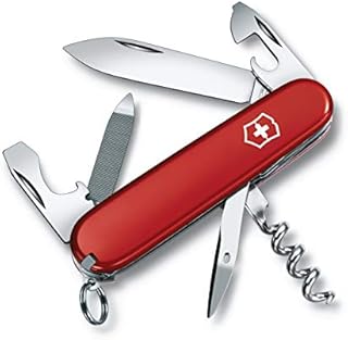 Victorinox Taschenmesser Sportsman (12 Funktionen, Gr. Klinge, Dosenöffner, Pinzette, Korkenzieher, Nagelfeile) rot