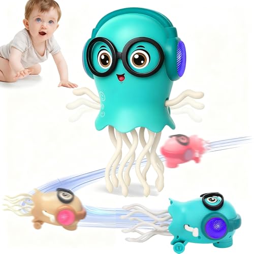 Méduse Dansante Bébé, Jouet interactif avec Musique et lumières, idéal pour Le Temps sur Le Ventre, garçons et Filles, Cadeau éducatif et Relaxant pour...