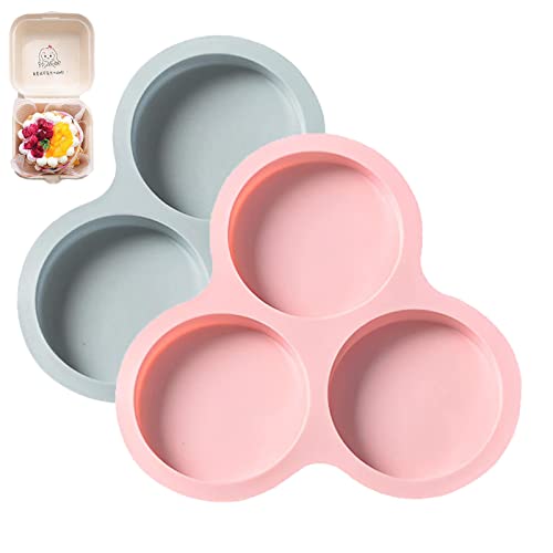 Stronrive 2 Piezas Sartén para Air Fryer, Sartén De Silicona para Air Fryer con 3 Cavidades para Huevos, Molde Reutilizable, Sartén De Silicona para Hamburguesas, Accesorios para Air Fryer