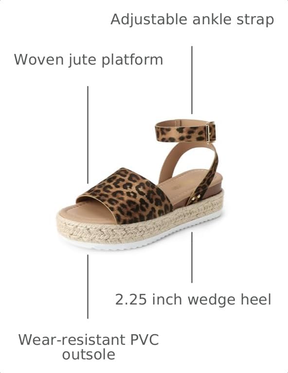 Image of DREAM PAIRS Women's Platform Espadrilles Casual Ankle Strap Wedge Sandals Comfortable Dressy Summer Shoes