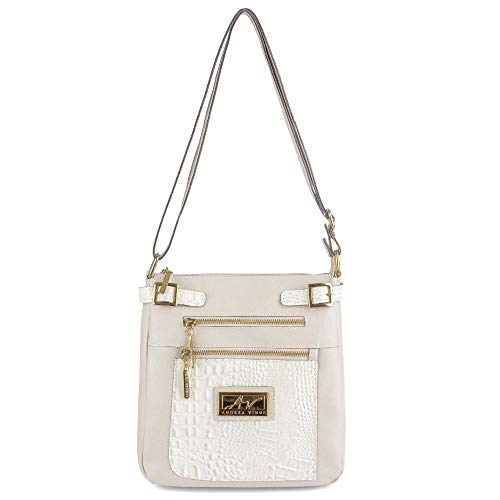 Bolsa Transversal de couro croco Chloe - Marfim