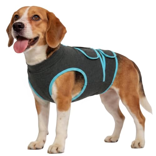 Kuoser Dog Anxiety Vest, Gentle Calming Wrap for Small Dogs, Grey XS