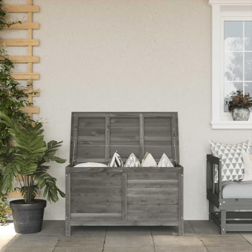 Nqyjm Arcón de jardín Madera Maciza Abeto 99x49,5x58,5 cm Baúl de Almacenaje para Jardín para Ordenación en Patio y Terraza Antracita