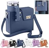 YFYIC Outdoor Portable Crossbody Water Cup Storage Bag, Water Bottle Holder with Strap,Water Bottle Carrier Bag/Storage Pocket (Blue)