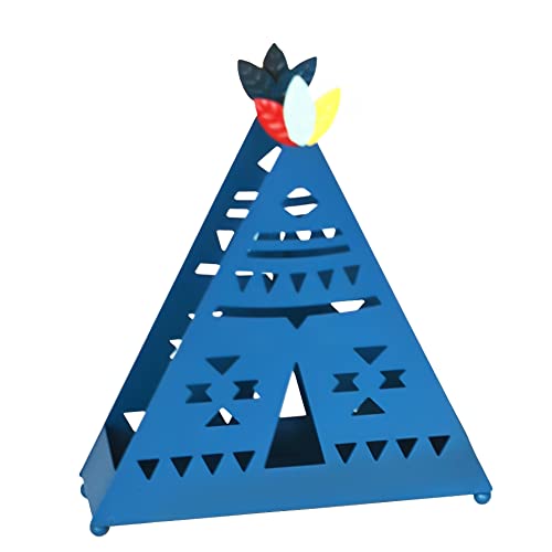 MIMIA 蚊取り線香 ホルダー 線香入れ 置き型 キャンプ 蚊取り 蚊取り線香ホルダー レトロ おしゃれ 室内 室外 アウトドア 虫除け (テント:ブルー)