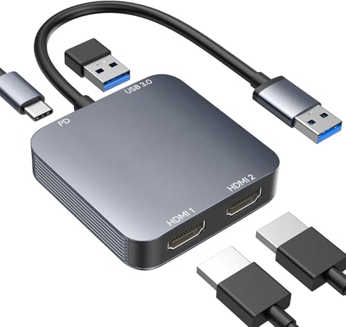 ABLEWE USB 3.0 USB Hdmi Adapter, HDMI zu USB Audio Video Grafikkonverter Kabel f&uuml;r Laptop Monitor Desktop TV, kompatibel mit Mac OS, Windows