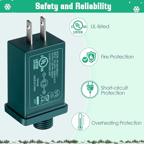 Image of 2 Pack 29V 18W LED Power Supply, UL Certification LED Transformer Replacement Class 2 Power Supply, Low Voltage Adapter US Plug for Christmas Tree Lighting, Holiday String Light
