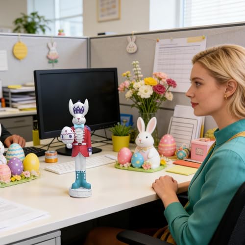 Casse-noix de lapin de Pâques en bois pour décoration de table - 5