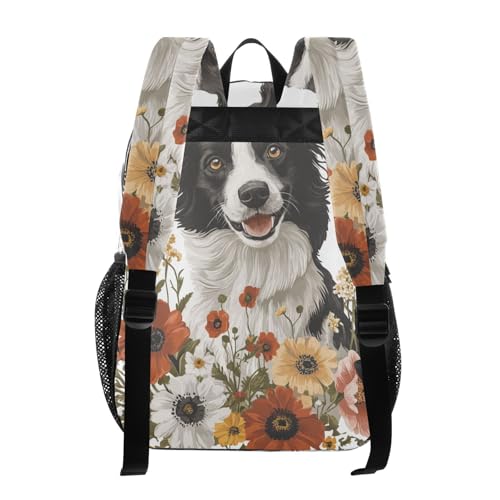 Cute Dog Face Flowers Bloom Kids Clear Backpack Clear Book Bags For Girls Boys Transparent Heavy Duty Bag3