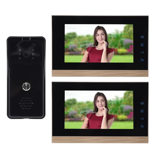 de Videoportero, Control Táctil de Videoportero Cableado para Apartamento (Black)