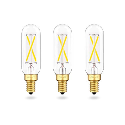 E12 Candelabra Bulb, 2 Watt(25W Equivalent), Bright White 5000K, Dimmable (0 -100%), AIELIT T8 LED Light Bulbs for Floor/Table Lamps Sconces Sputnik Chandelier Ceiling, Clear, 3-Pack
