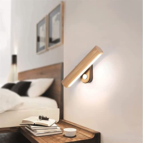 Lámpara de pared de madera rotativa LED de estilo moderno con interruptor 2