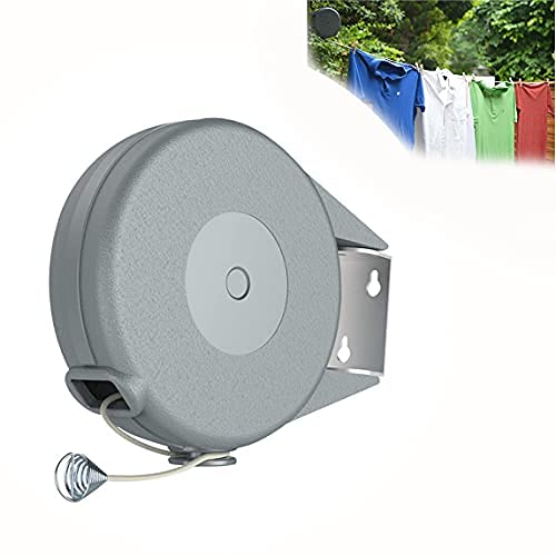 WDOPEN Retractable Clothesline-Portable Heavy-Duty Indoor and Outdoor Clothesline PVC Clothesline, Wall Hanging Suitable for Wet and Dry Clothes-Easy to Install