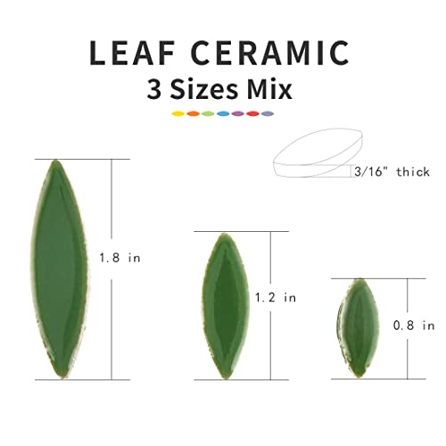 Youway Style Green Petal Mosaic Tiles, Ceramic Mosaic Tiles For Crafts, 200G Flower Shaped Mosaic Pieces For Spring Wall Art Decor,Diy Gift Ideas,Garden Table Decor #TOP4