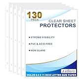 Aegero Lot de 130 protège-feuilles transparentes, 21,6 x 27,9 cm, pour...