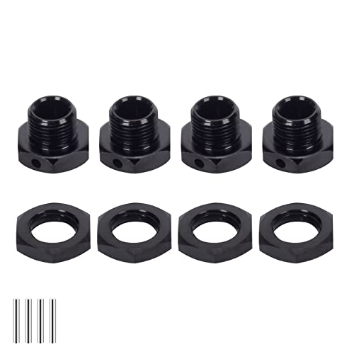 RCAWD Wheel Hex & Wheel Nut 17mm for ARRMA 6S 1/7 Infraction Mojave Limitless & 1/8 Typhon Upgrades Parts, Hex Wheels Hubs Adapter for #AR310447#ARAC9413, #AR310449#ARAC9763 Black