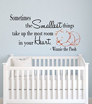 Sometimes The Smallest Things Take up The Most Room in Our Heart Winnie The Pooh Wall Decal Quote Decor Art