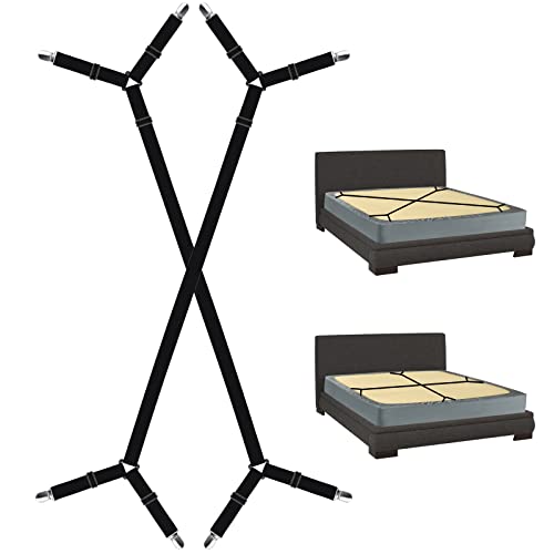 Bed Sheet Holder Straps, Bed Sheet Fasteners Suspenders Adjustable Stretch to 82.7