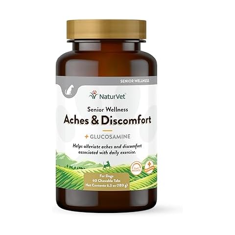 NaturVet – Senior Wellness Aches & Discomfort for Dogs Plus Glucosamine – 60 Chewable Tablets | Supports Joint Health & Function | Relieves Aches & Discomfort Cover