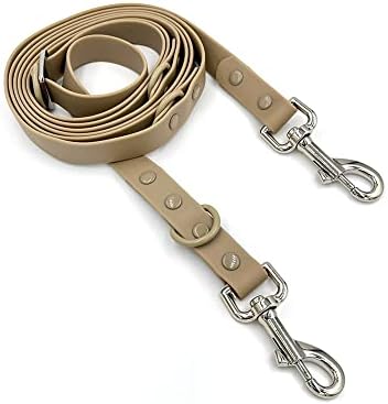 WOOF ELITE Hands-Free Adjustable Waterproof Dog Leash 7FT / 8FT (7 FT, Beige)