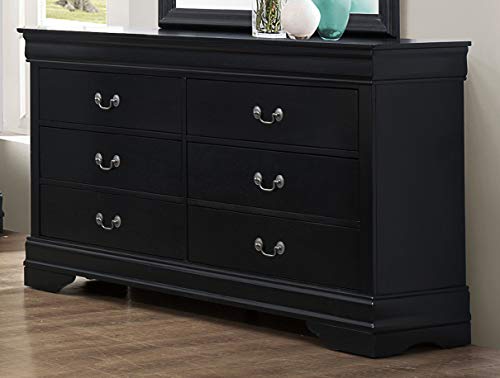 GTU Furniture Classic Louis Philippe Styling Black 5Pc Queen Bedroom Set(Q/D/M/N/C) - Thumbnail 4