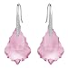 EleQueen 925 Sterling Silver CZ Baroque Drop Hook Earrings Pink Adorned with Swarovski Crystals