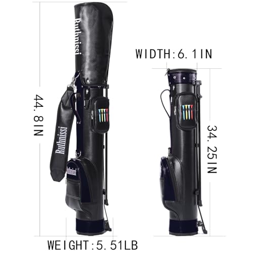 RUTHNISSI Sunday Golf StandBag with Cooler Pouch and Padded Strap，Lightweight for Driving Range Mini Course Training Practice Man Women,Travel Case Vertical Hard Shell Tube for Airlines — view 5