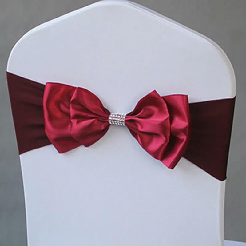 TEWAX 10 pz/50 pezzi in raso per sedia, fascia elastica per sedia, per banchetto, hotel, festa di compleanno, decorazione, 13 x 35 cm