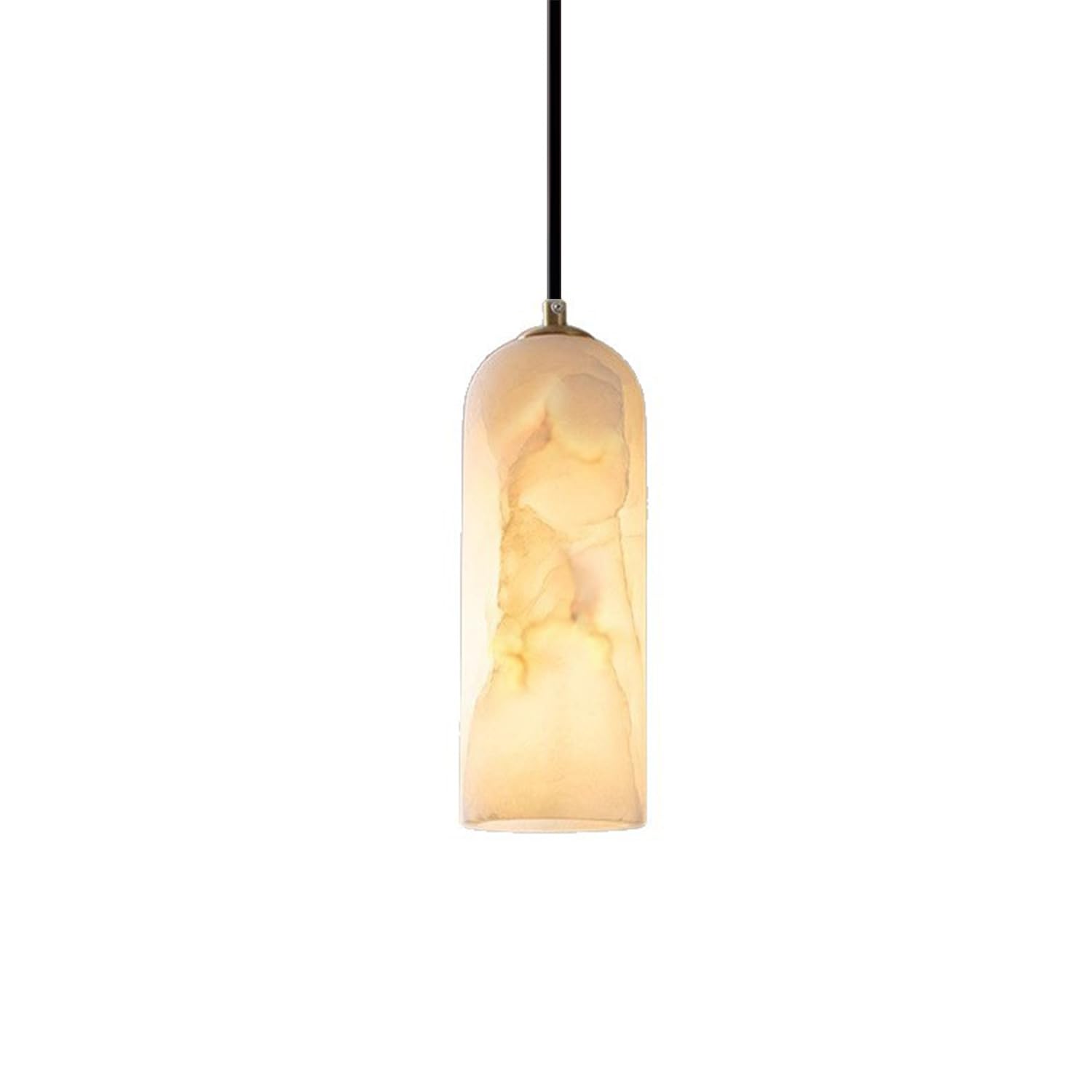 Lampadario a sospensione a soffitto in marmo naturale 10,2 pollici Lampada a Struttura in pietra lucidata a mano Buona trasmissione della luce Base Stile spagnolo Industriale for Soggiorno Interno