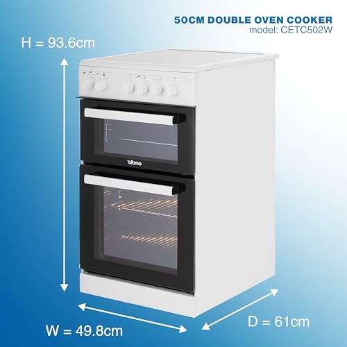 Altimo CETC502W 500mm Twin Cavity Freestanding Cooker - White - Image 2