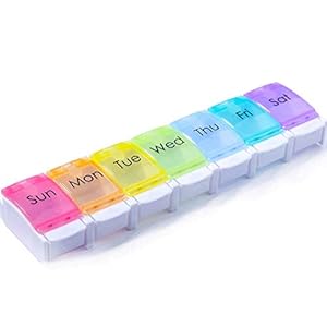 Pillendoosje Organizer 7 dagen Pillendispenser Herinnering Opbergdoos voor medicatie, supplementen, vitamines en…