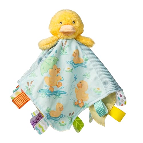 Taggies Lovey Baby & Toddler Stuffed Animal Security Blanket Plush Soft Snuggle Toy with Sensory Tags, 13 x 13-Inches, Yellow Dunkin Duck by Taggies - Used condition - US$19.43