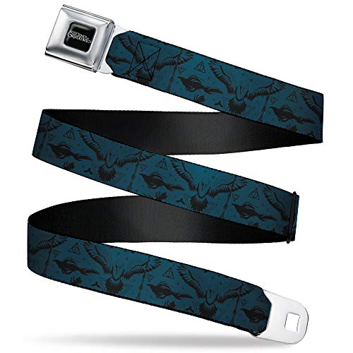 Buckle-Down Belt Seatbelt Buckle Fantastic Beasts Icons Beasts Collage Blue Black Mens Womens Kids Adjustable - Main Image