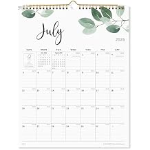 Calendar 2026-2027, Wall Calendar 2026-2027 from July 2026 to December 2027, Perfect for Home Schooling Plan, Daily Blocks with Julian Dates, Premium Monthly for Organizing,15 x 12 Inches