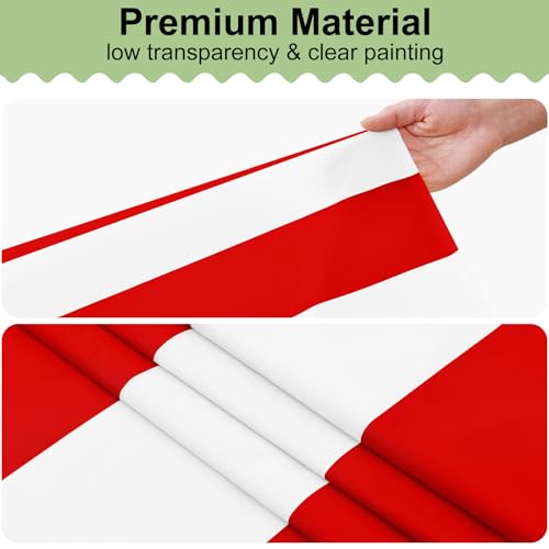 misaya 3 Packs Striped Disposable Table Cloth, 54 x 108 Inch Waterproof Rectangle Tablecloth, Leakproof & Sturdy Decorative Table Covers for Picnic, Party and Outdoor, Red and White by misaya - Image 6