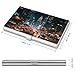 VstaDank City Nightscape Business Card Holder Fashion Aluminum Alloy Flip Cover Credit Card Holder High End Professional Name Cards Case Exquisite Pocket Metal Cards Holder for Work