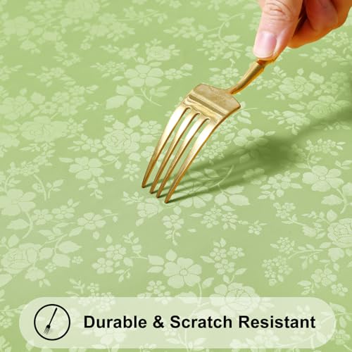 Image of Smiry Rectangle Table Cloth, Waterproof Heavy Duty Vinyl Tablecloths, Wipeable Washable Table Cover for Kitchen and Dining Room (Sage Green, 60 inch X 120 inch)