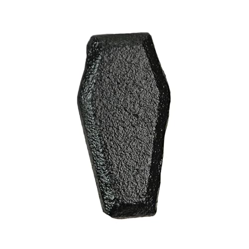 Zeckos Set of 6 Gothic Coffin Drawer Pulls, 2.5 Inch Black Cast Iron