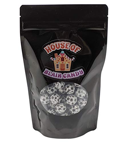 Chocolate Soccer Balls - 1 LB Resealable Stand Up Bulk Candy Bag (approx. 80 pieces) - Individually Wrapped Mini Chocolate Balls - American Soccer Themed Novelty Candy