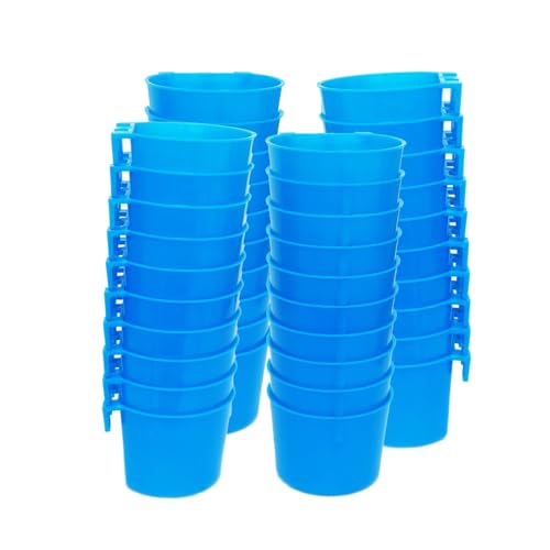 ORIBUKI 40 Pack Cage Cups Birds Feeders Seed Bowl Chicken