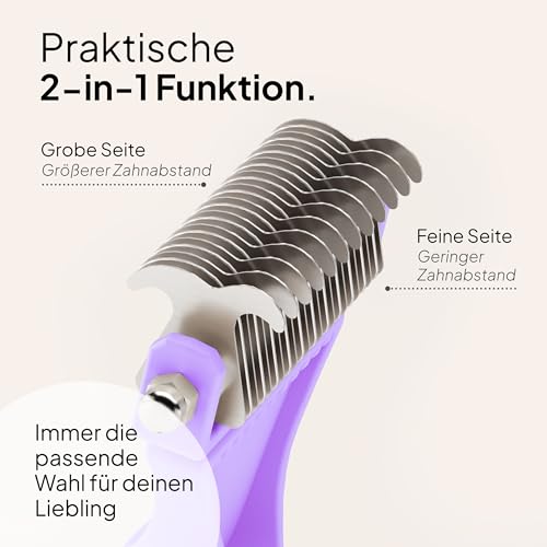 Pretty Paw ® Katzen Bürste für schonende & präzise Haarentfernung I Geeignet als Katzenbürste Langhaar & Katzenbürste Kurzhaar gegen Verfilzungen I Angenehm massierende Unterfellbürste Katze