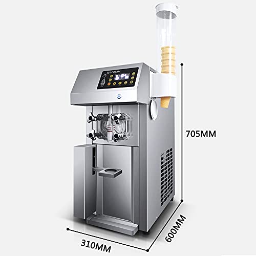 GLETSF Automatische Eismaschine, 1250 W kommerzielle Softeismaschine, Joghurt-Milchshake-Maschine, Softeismaschine aus Edelstahl 304 mit LED-Anzeige, für Geschäfte, Restaurants, Bar, 12 l/h, CE – Bild 3