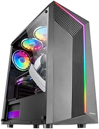 MARSGAMING MCMESHW White Gaming PC Case Micro ATX Total Mesh Design 3x Fans FRGB