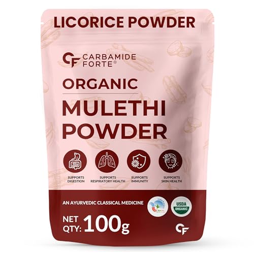Image of Carbamide Forte Licorice /Mulethi Powder Organic | Mulethi Powder for Face Pigmentation | Yashtimadhu Powders Supports Digestion, Respiratory & Immunity | Natural Herb for Skin & Wellness - 100g