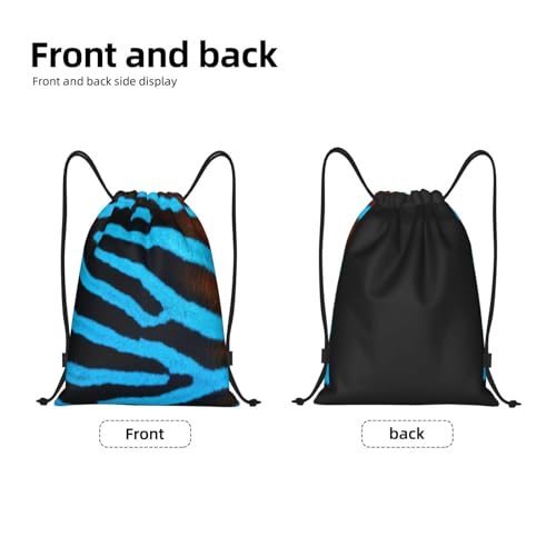 Navy Zebra Stripes Drawstring Bag Sport Gym Sack Drawstring Bag For Sport Camp Travel Dance3