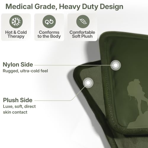 Image of Small Flexible Gel Ice Packs for Injuries Reusable - Soft Hot and Cold Packs for Injuries for Ankle, Hand, Wrist, Head Pain Relief - 5 inch x 10 inch - 2PK - Green