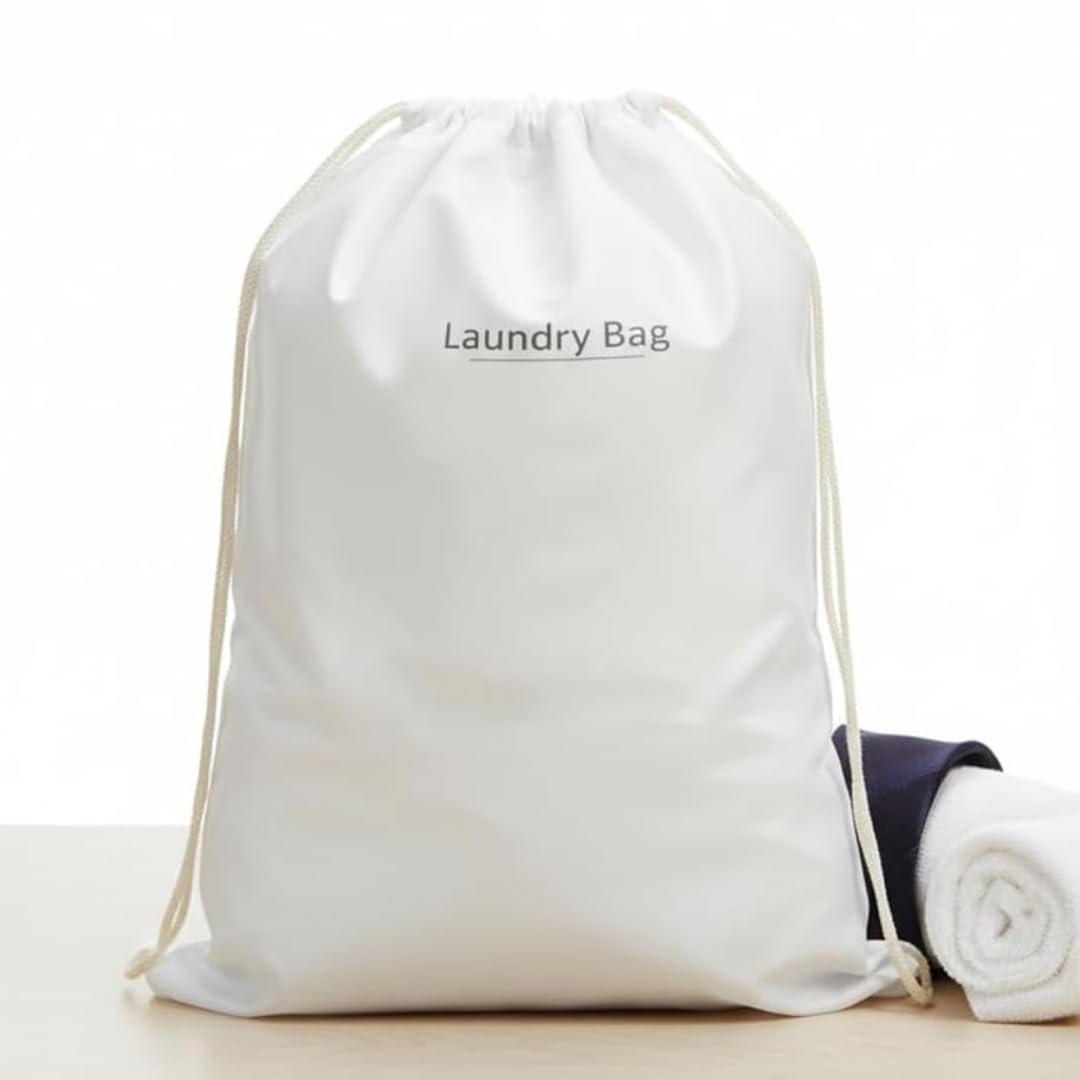Hotel Accessories Guest House Kit Laundry Bag | Non Woven | Disposable Laundry Bag With String Size (70 x 21) (50, One Size)-image-8