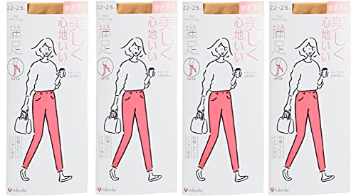 [フクスケ] 【満足】ノンラン ひざ下 ショート ストッキング 4足組 レディース シアーベージュ 22(22-25cm)