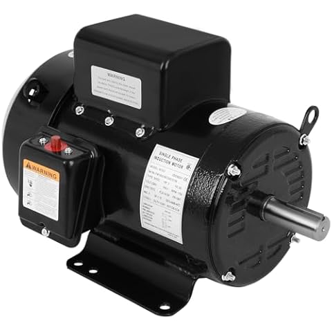 3HP Electric Motor 1750RPM Farm Duty Single Phase Motor 4 Pole 1-1/8" Shaft Diameter, 2.75" Shaft Length,184T CW/CCW TEFC IP55 60HZ Cover